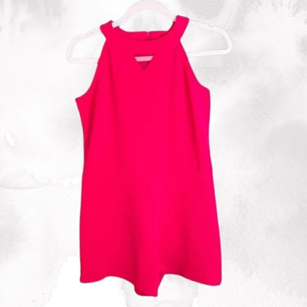 Children's Place Girls Size 16 Romper Hot Pink Sleeveless Back Zip High Neck